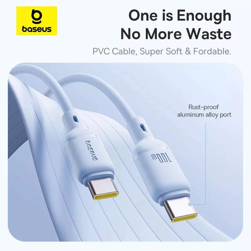 Baseus Silky Kabel Data USB-C to C 100W PD PPS PVC Soft Touch