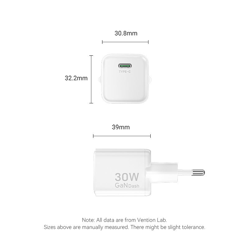 Vention GaN Charger 30W GaNDash 30W SFC PD PPS For iPhone Android