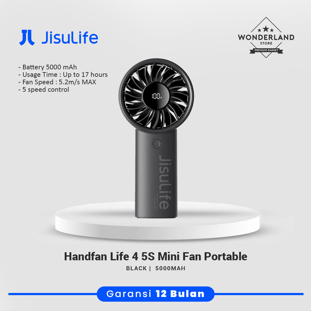 Jisulife Life 4 Hand Fan Kipas Tangan Kipas Portable 5 Speed LED Display