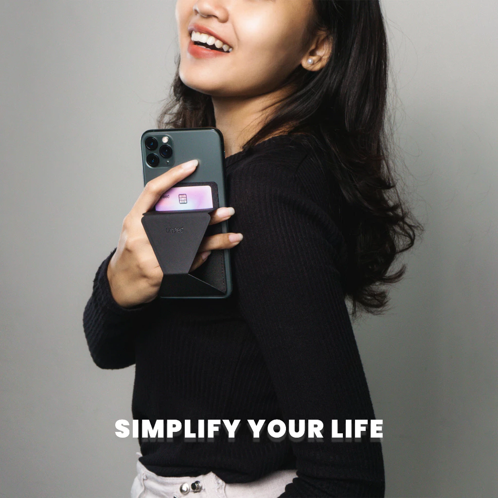 Uneed Magnetic Phone Grip / Phone Stand with Card Holder - UPH913