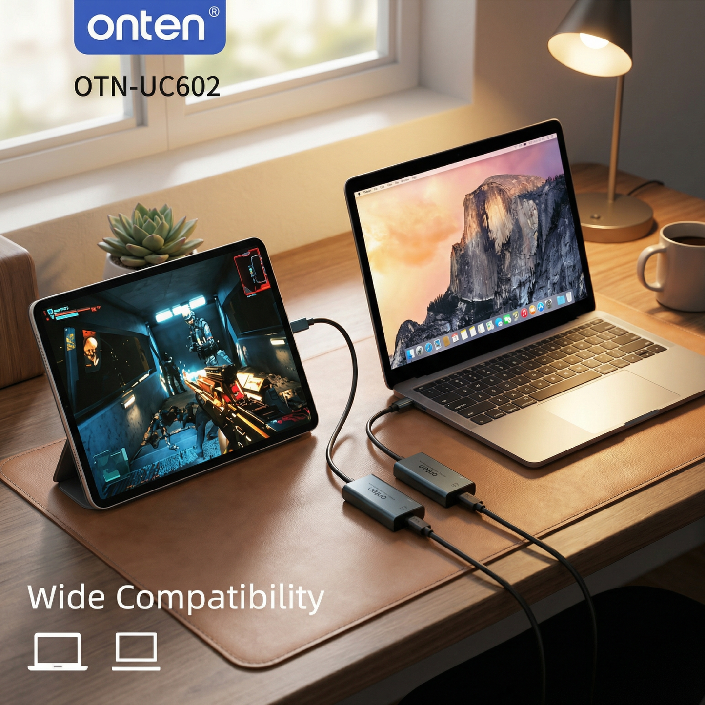 Onten Adapter USB-C to LAN RJ45 2.5GBPS High Speed Ethernet Adapter Support Mac OS Windows OTN-UC602