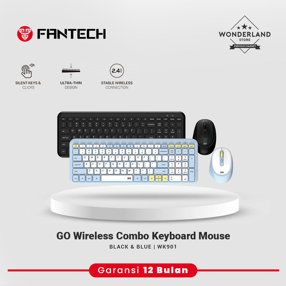 Fantech GO WK901 Combo Keyboard + Mouse Office 2.4GHz Wireless Silent 99 Keys & Clicks