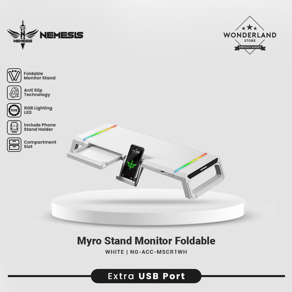 Nemesis Myro Stand Meja Monitor Foldable RGB with Phone Holder Nemesis MYRO CR1