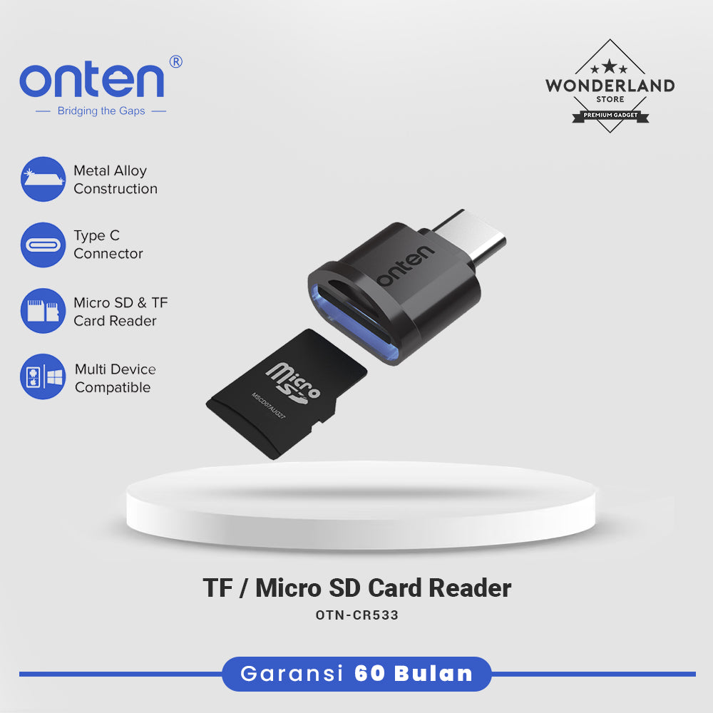 Onten Card Reader TF/Micro SD USB-C Multi Device Compatible OTN-CR533