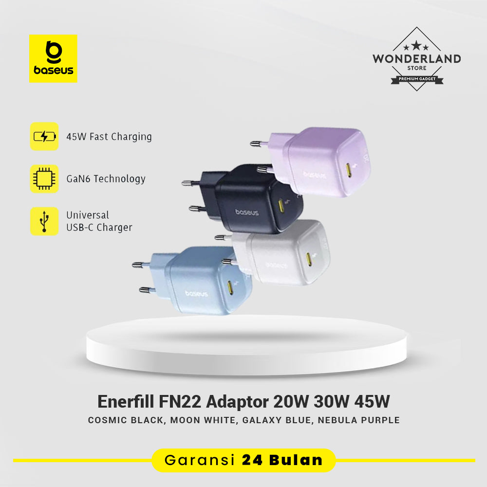 Baseus EnerFill FN22 20W 30W 45W Adaptor USB-C Charger Mini GaN6 Fast Charger 1C PD PPS