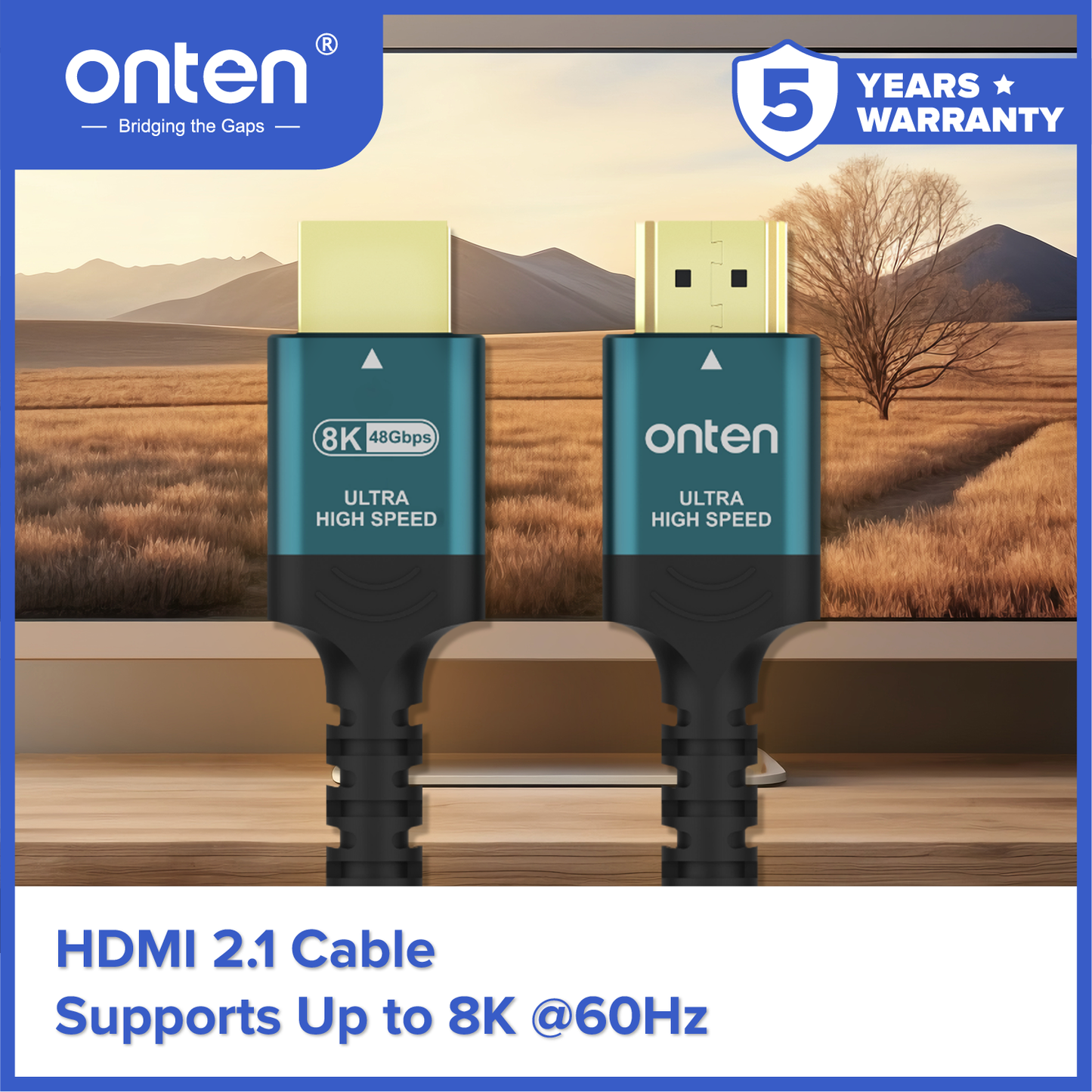 Onten Kabel HDMI 2.1 Male to Male Ultra High Speed 8K 60Hz Gold Platted OTN-HD183