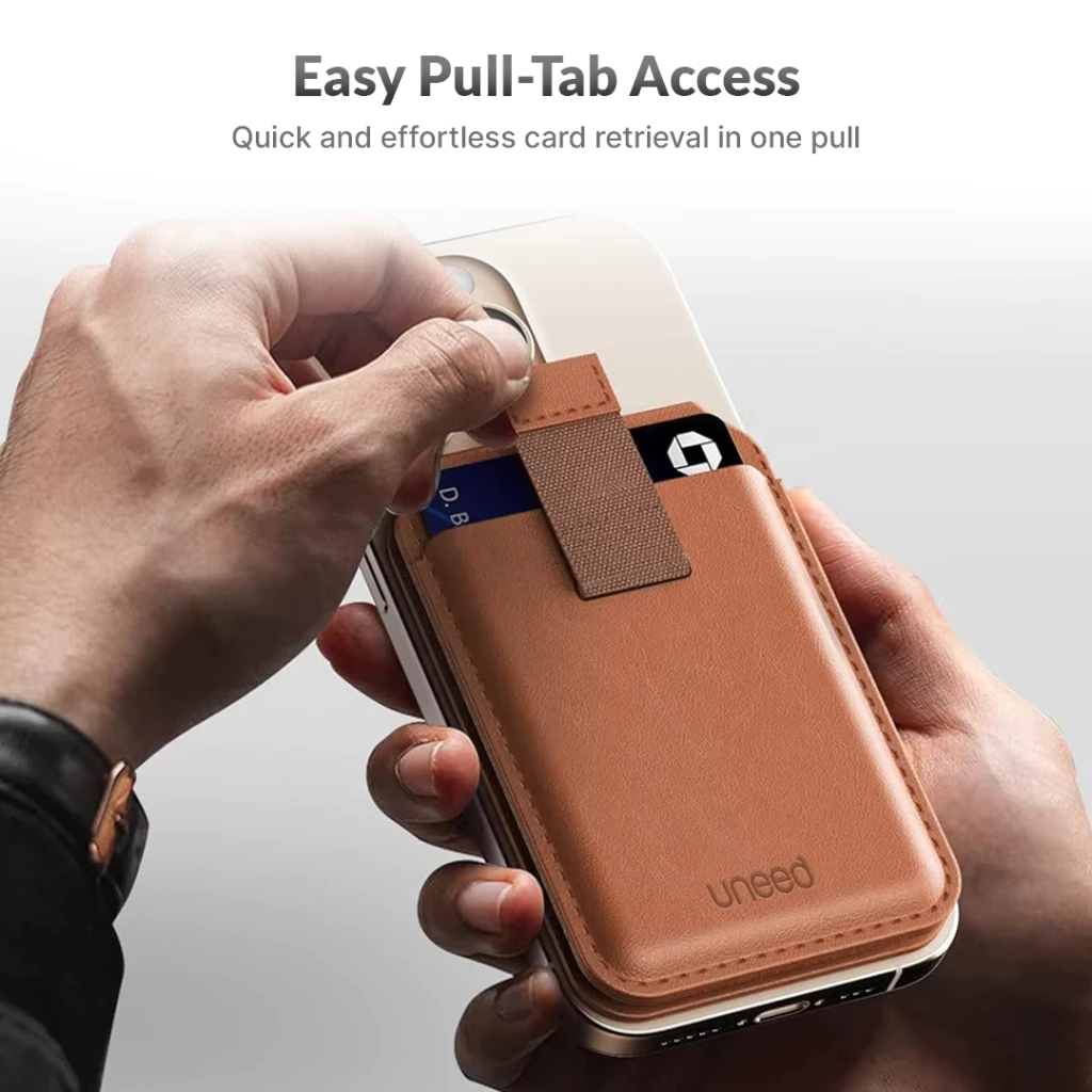 Uneed MagSafe Phone Stand with RFID Leather Slim Card Wallet - UPH918