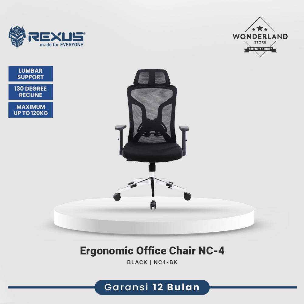 Rexus NC4 Ergonomic Office Chair Kursi Kantor NC-4 / NC4 Reclining Adjustable