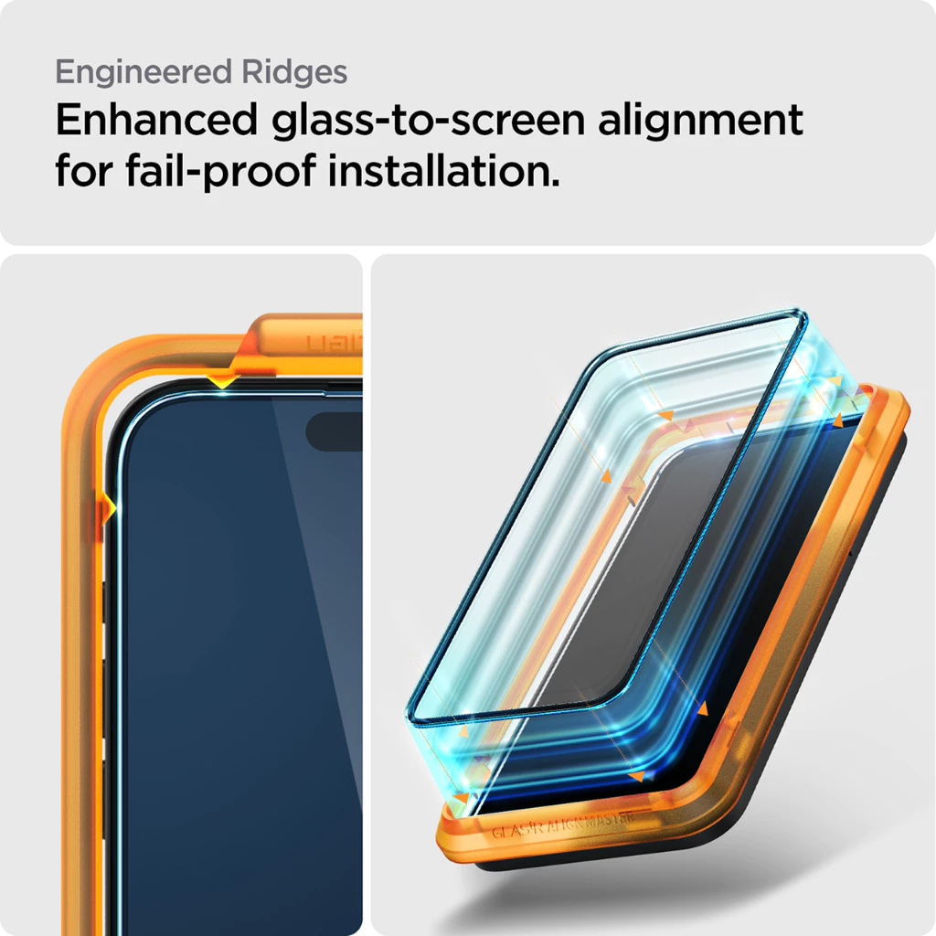 SPIGEN Tempered Glass iPhone 15 Pro Max Plus Glas tR Alignmaster Full Clear Anti Gores Protector
