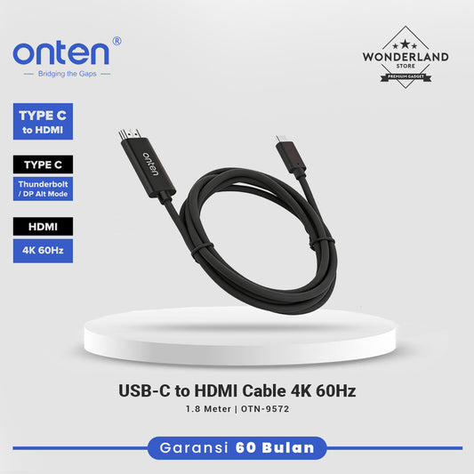 Onten Kabel USB-C to HDMI Cable 4K 60Hz Thunderbolt ALT Mode Macbook Windows OTN-9572
