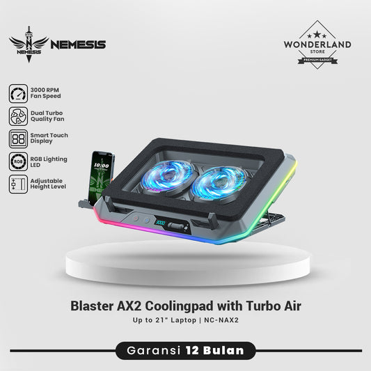 Nemesis Coolingpad Blaster AX2 RGB Dual Turbo 3000RPM with Digital Display NC-NAX2