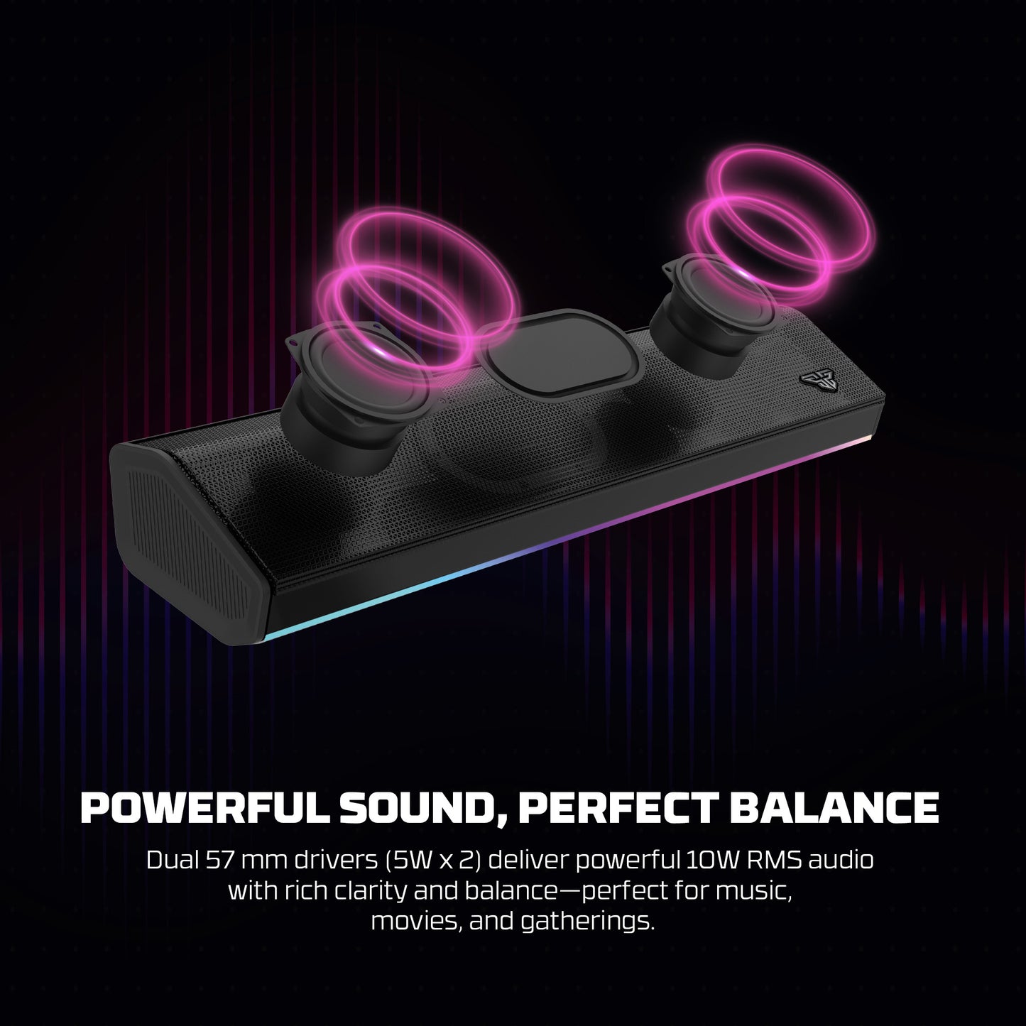 Fantech Groove Bar BS162 / BS-162 Speaker Wireless Gaming Bluetooth RGB Minimalist Portable Super Bass