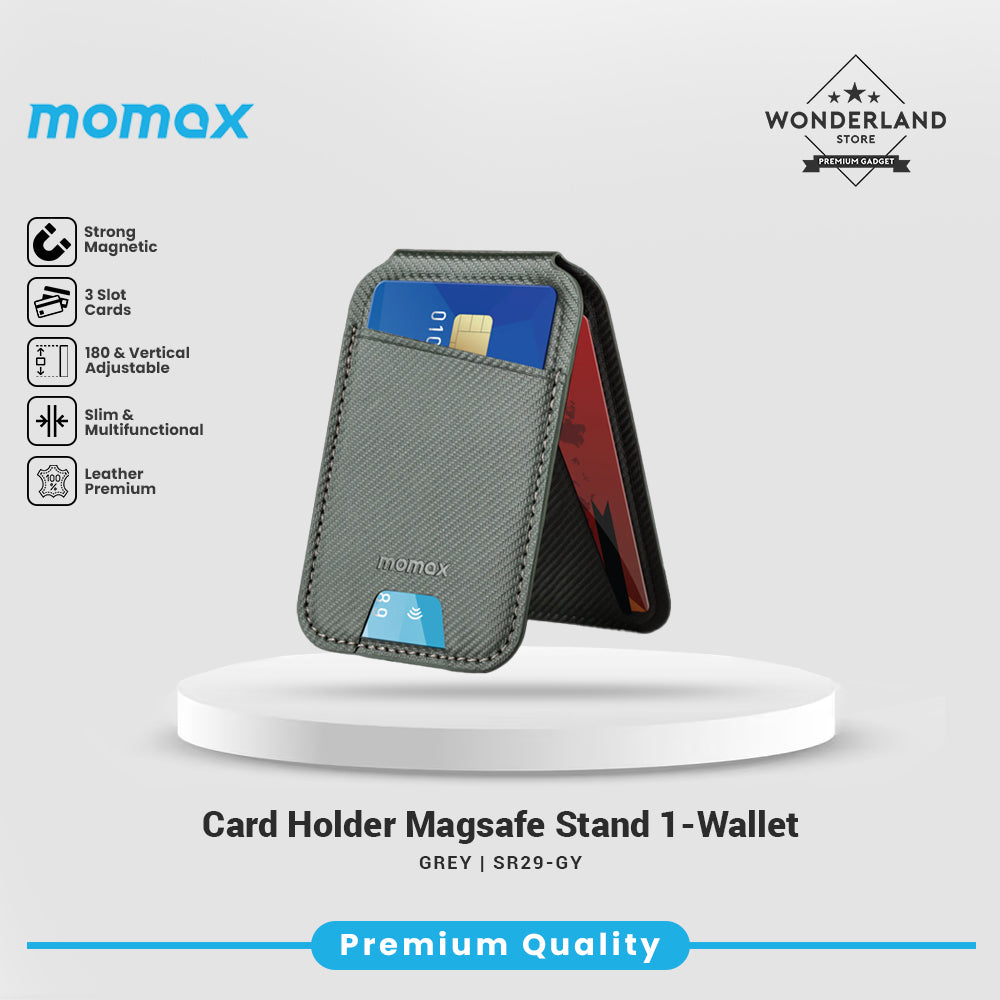 Momax Card Holder Magsafe Adjustable Phone Wallet Magnetic Dompet Kartu Universal