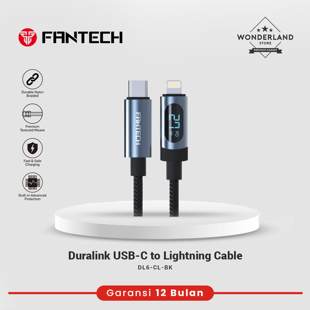Fantech Duralink DL6 USB-C to Lightning 27W / USB-A Fast Charging LED Indicator