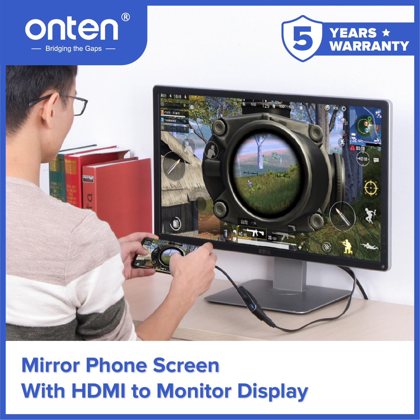 Onten Adapter USB-C 4in1 to HDMI 4K @60Hz VGA 1080P Audio PD USB HUB OTN-9573S