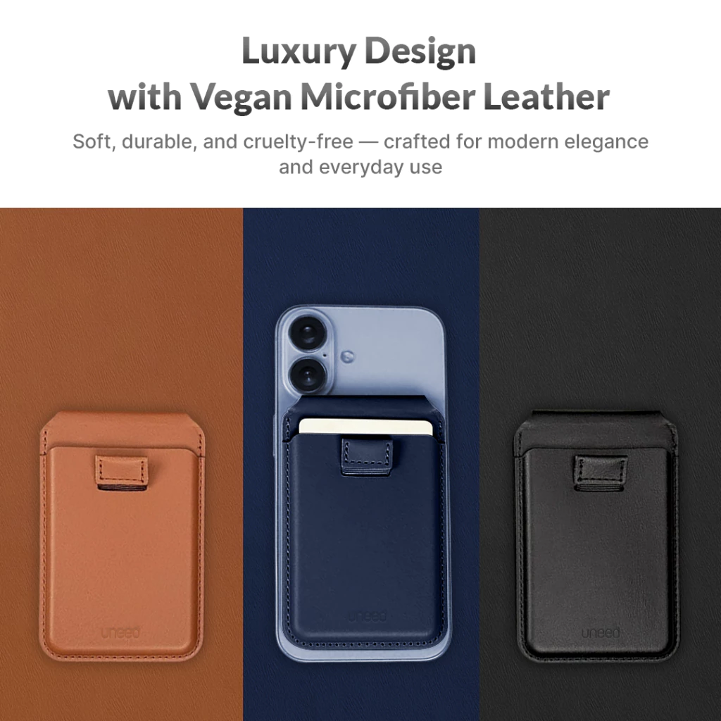Uneed MagSafe Phone Stand with RFID Leather Slim Card Wallet - UPH918