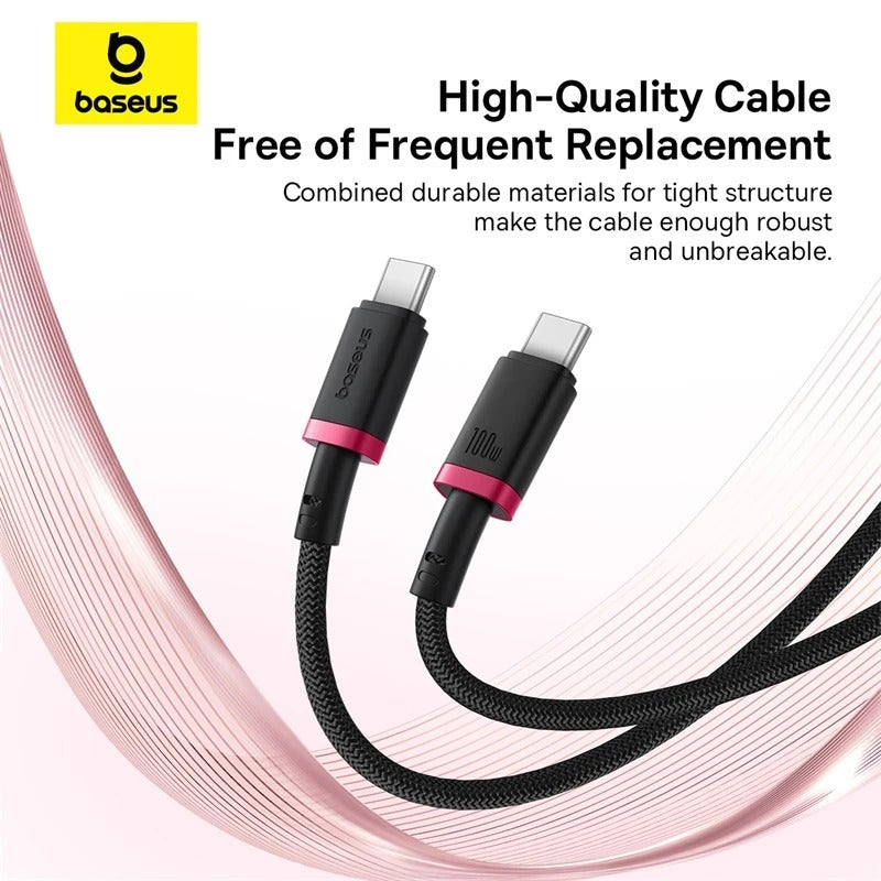 Baseus Dura Series Kabel Data USB-C to USB-C 60W Nylon Braided Material
