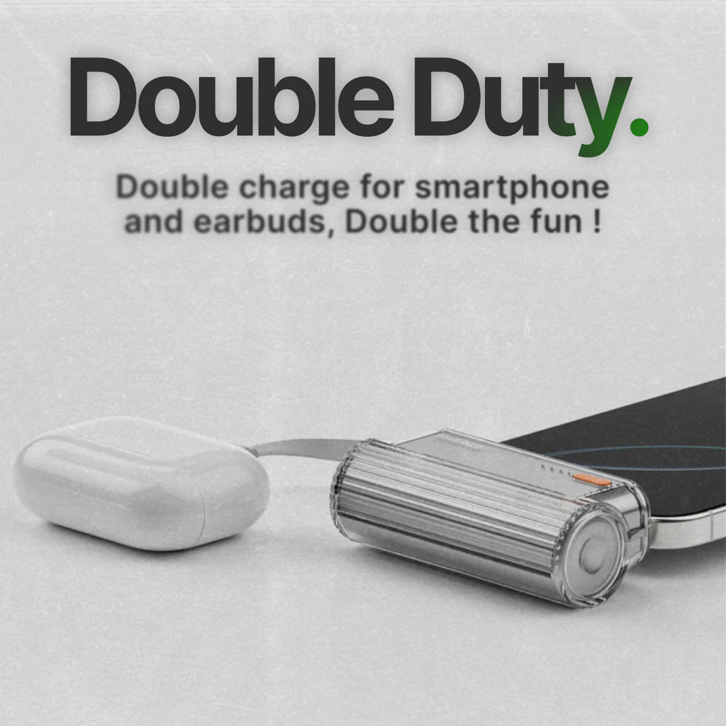Sharge Powerbank Flow Mini 2 Duo 5000mAh Built-in USB-C + Lightning PD 22.5W Fast Charging