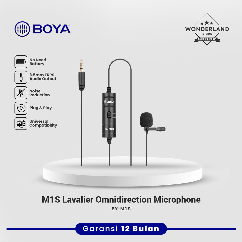 Boya M1 M1S Lavalier Wired Microphone Mikrofon BY- M1 / M1S / M1 Pro ll Cable Clip Omnidirection