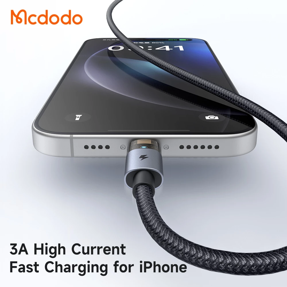 Mcdodo Kabel Data iPhone Transparant USB-C Lightning 36W Fast Charging with LED