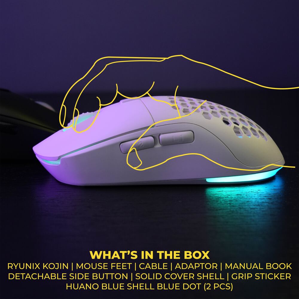 Sades Ryunix Kojin MX10 Mouse Gaming Wireless Bluetooth Triple Mode Ambidextrous