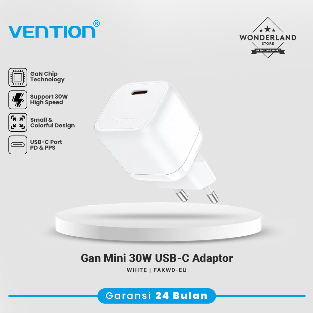 Vention GaN Mini 30W Fast Charger Adapter Super PD Power Delivery Quick Charge