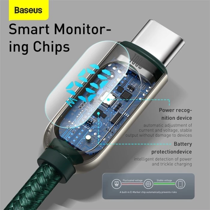 Baseus Display Cable USB-C to C 100W Fast Charging PD PPS LED Display