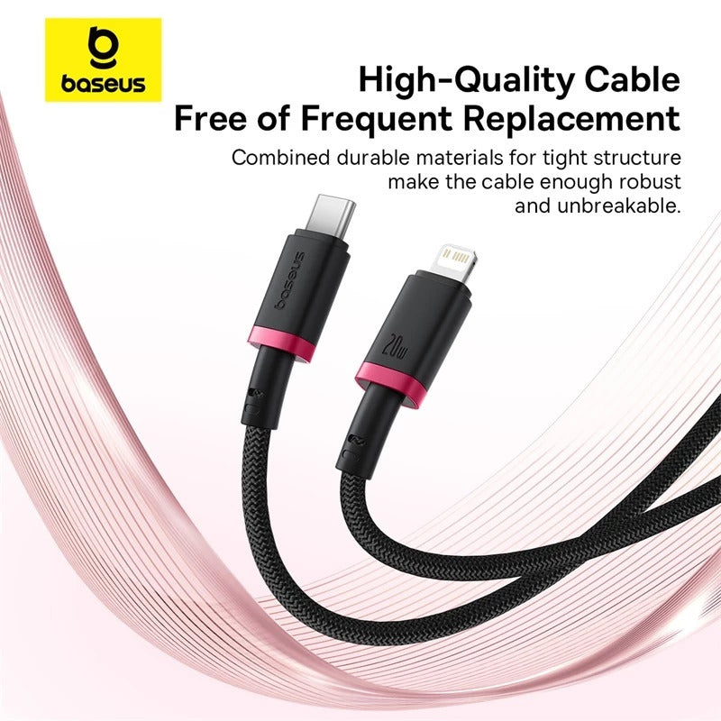 Baseus Dura Series Kabel Data iPhone USB-C to Lightning 20W Nylon Braided Material Fast Charging