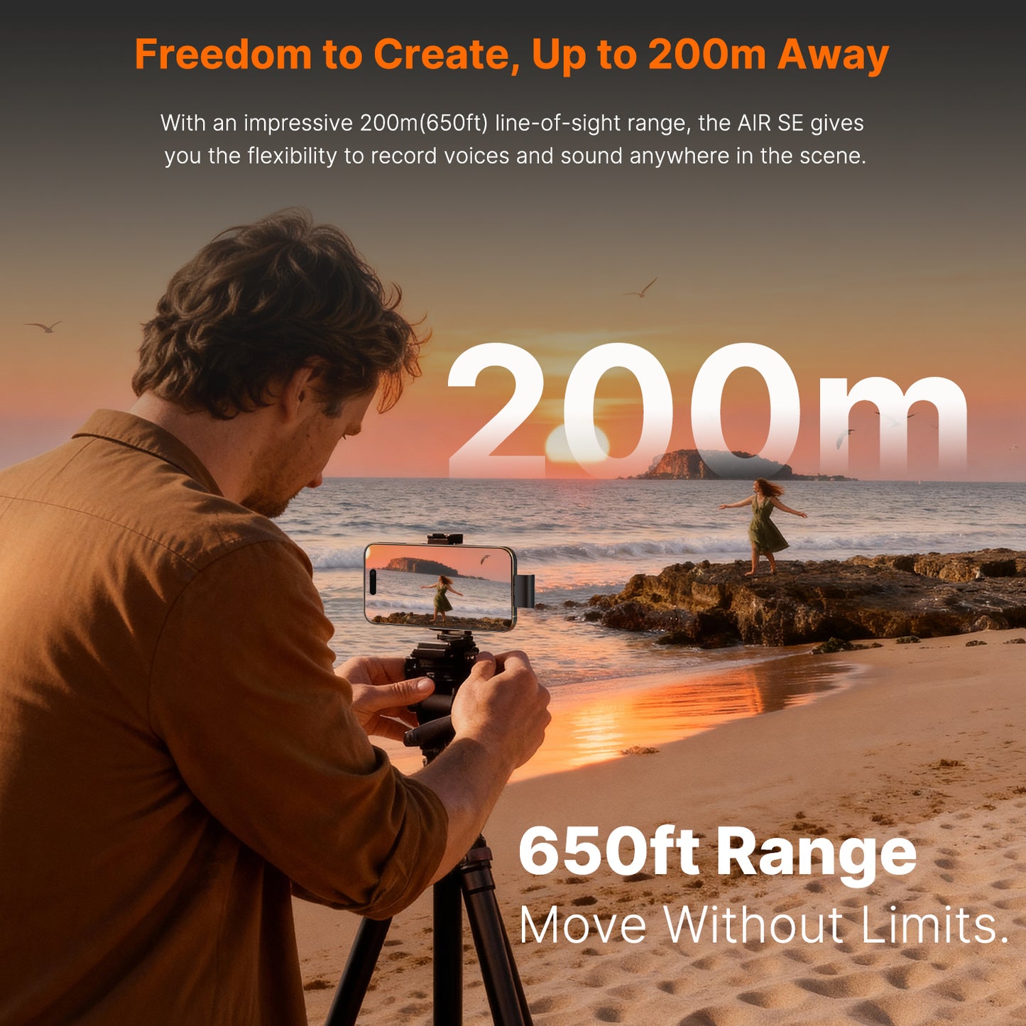 Saramonic Air SE Mic Wireless Clip On 2-in-1 Magnetic Mikrofon Super Mini Vlog HP with Charging Case