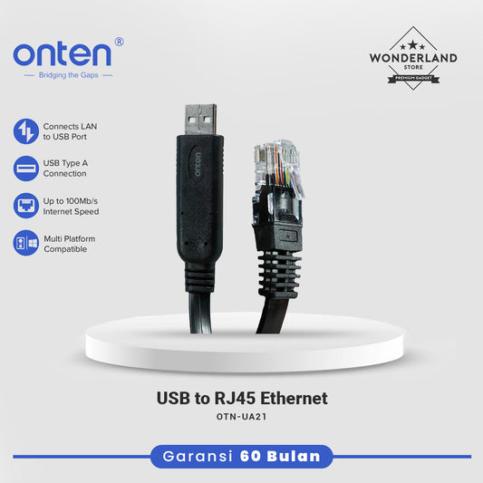 Onten Cable Connector USB to LAN RJ45 Ethernet Support Up To 100Mb/s Internet Speed OTN-UA21