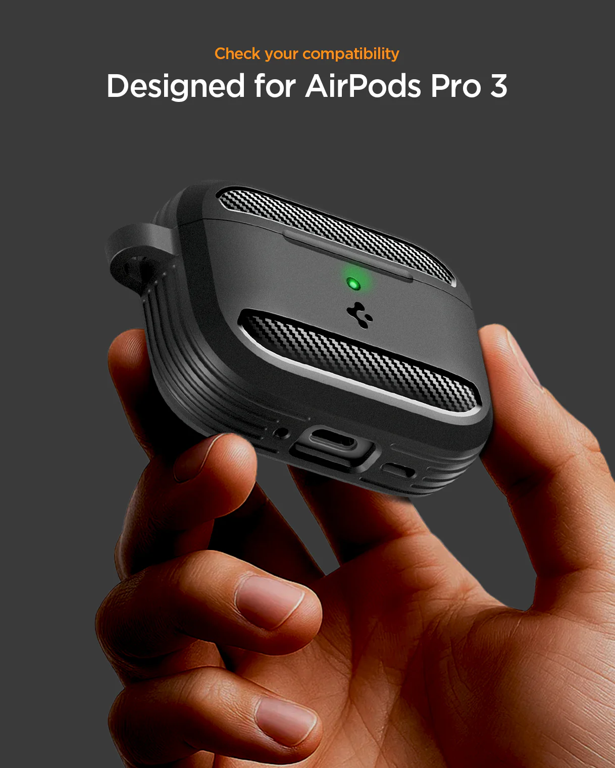 Spigen Case AirPods Pro 3 Spigen Rugged Armor Carbon Anti Crack Support Wireless