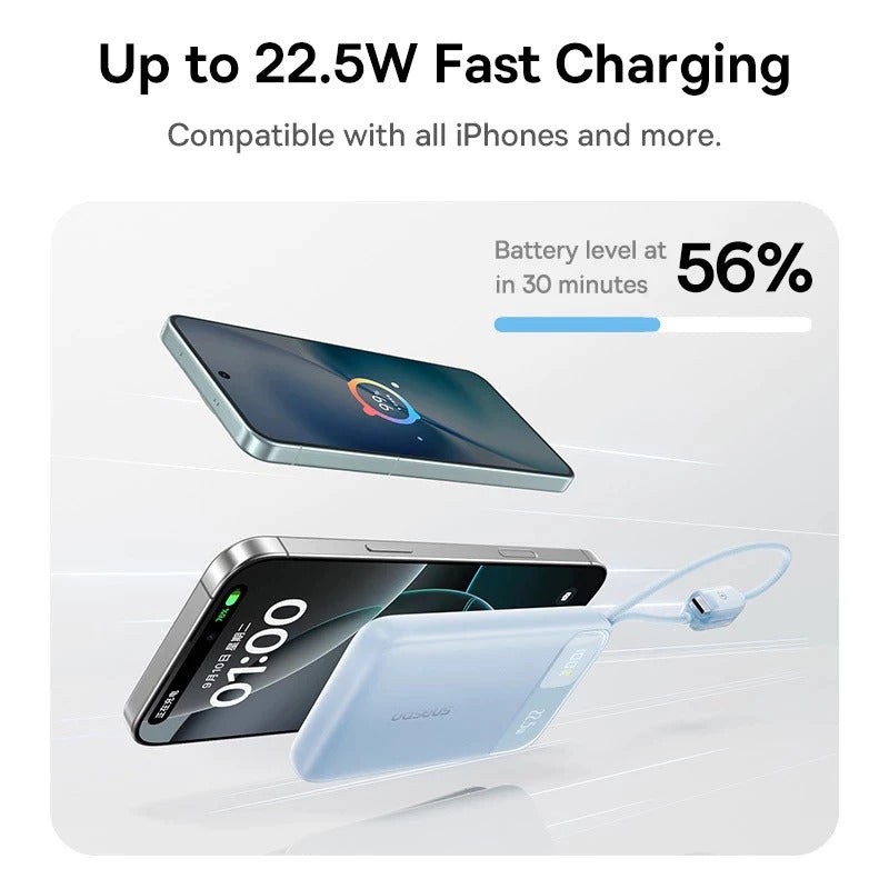 Baseus EnerFill FC11 22.5W 10000mAh Fast Charging PowerBank with Digital Display Built-in Cables