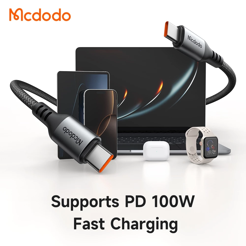 Mcdodo 3in1 Kabel Data USB-C to C with Tali Lanyard + Alat Pijat Massage 100W PD Fast Charging