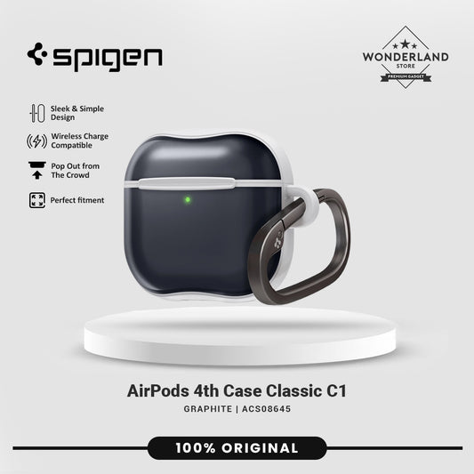 Spigen Case Airpods Gen 4 Spigen Classic C1 Hybrid Anti Crack Shock Cover Matte Slim Non Slip Casing