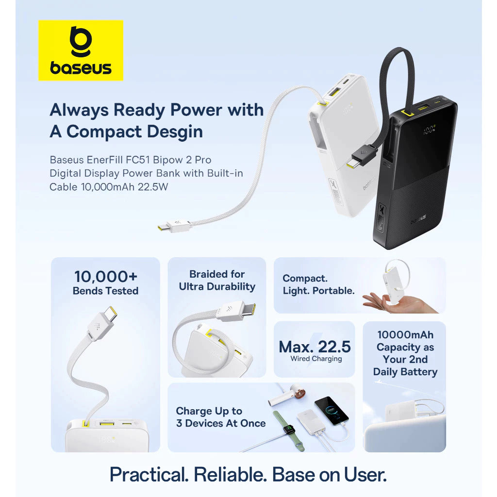 Baseus PowerBank Bipow2 Pro EnerFill FC51 22.5W 10000mAh 20000mAh Digital Display