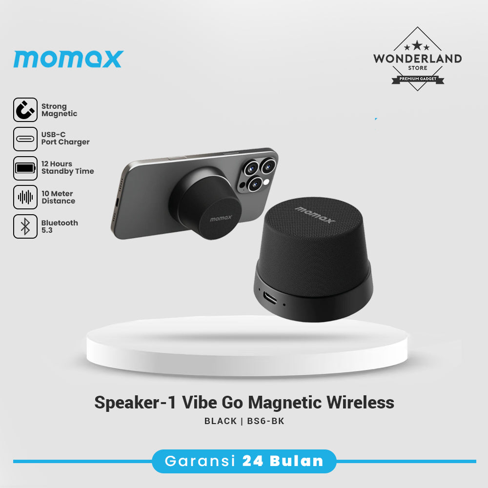 Momax Speaker 1-Vibe Go Magnetic Mini Wireless Bluetooth for Phone Stand BS6