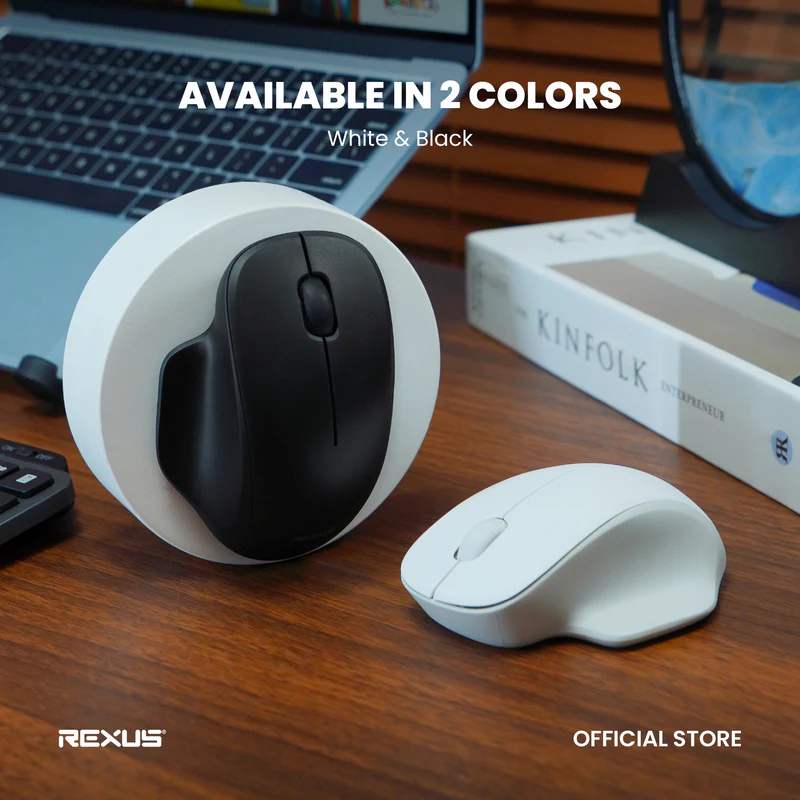 Rexus QB300V2 Dual Mode Wireless Mouse Office Ergonomic Shape Silent Click QB300 V2