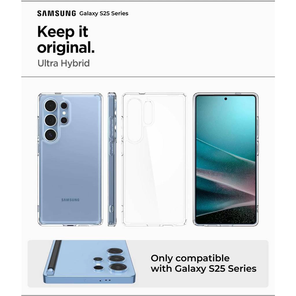 Case for Samsung Galaxy S25 Ultra Spigen Crystal Hybrid Crystal Clear S25 Ultra