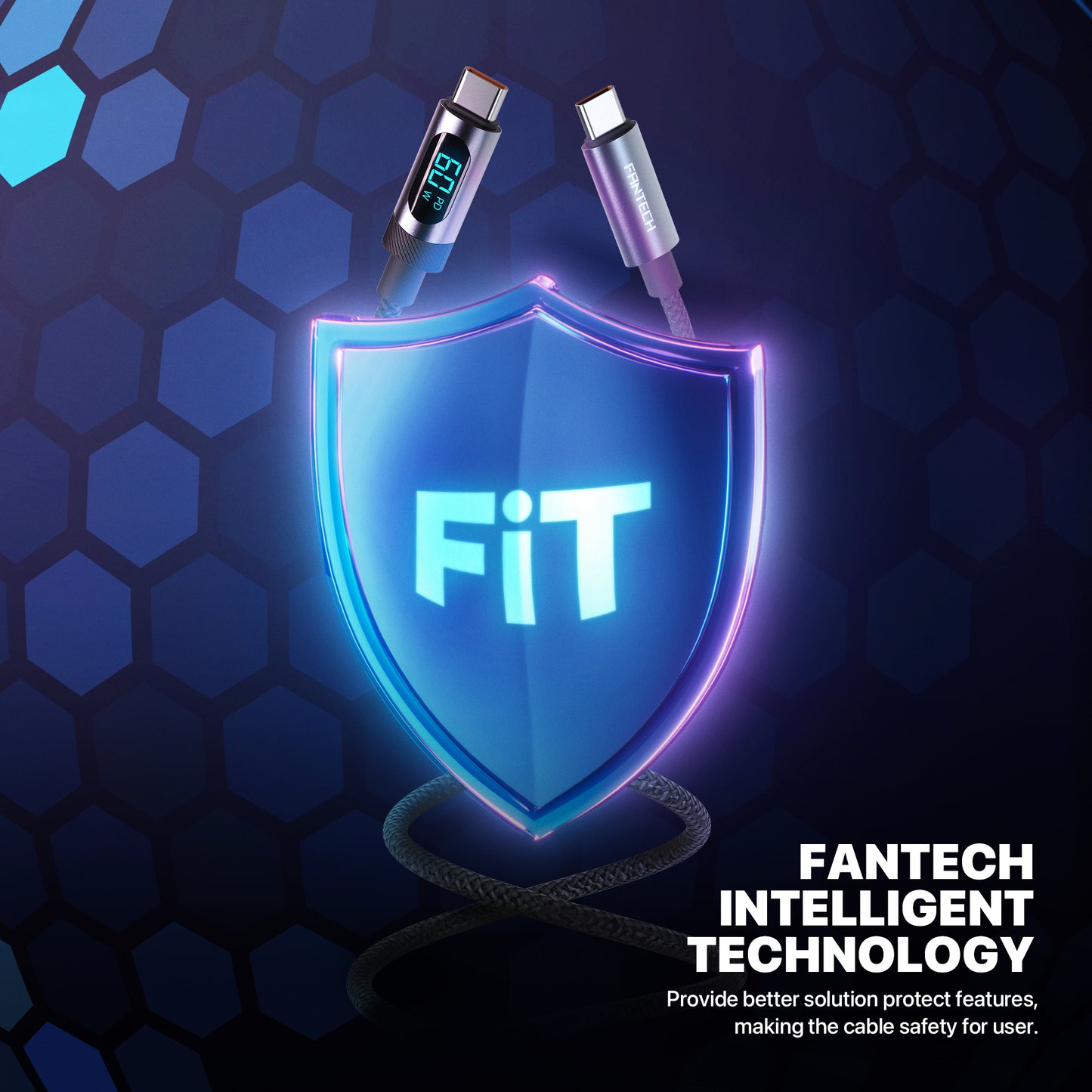 Fantech Duralink DL6 USB-C to Lightning 27W / USB-A Fast Charging LED Indicator