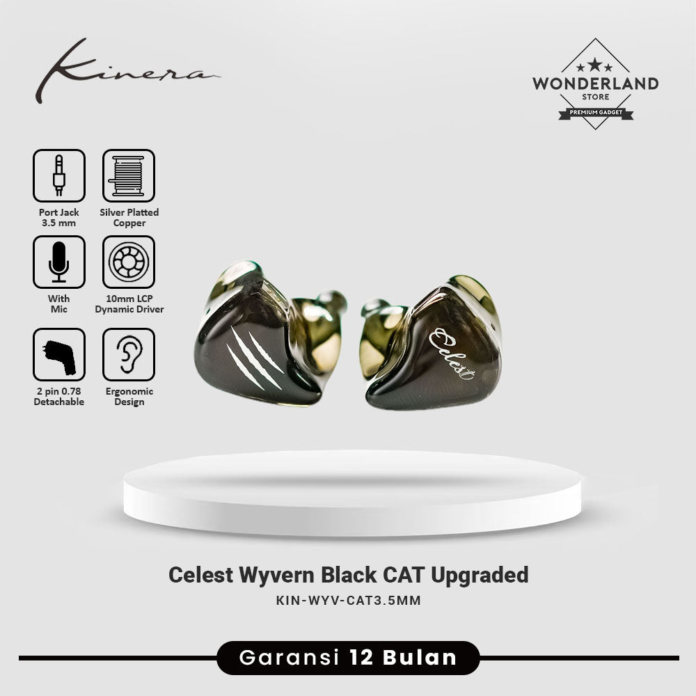 Kinera Celest Wyvern Black CAT Upgraded Dynamic Driver In Ear Monitor IEM Earphone