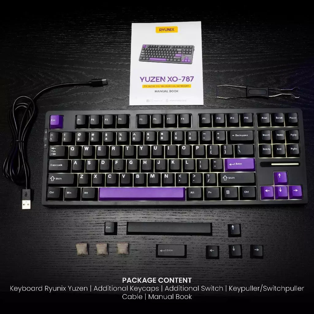 Sades Ryunix Yuzen Keyboard Gaming Mechanical XO-787 TKL Hot Swap Gasket Tri Mode Connection
