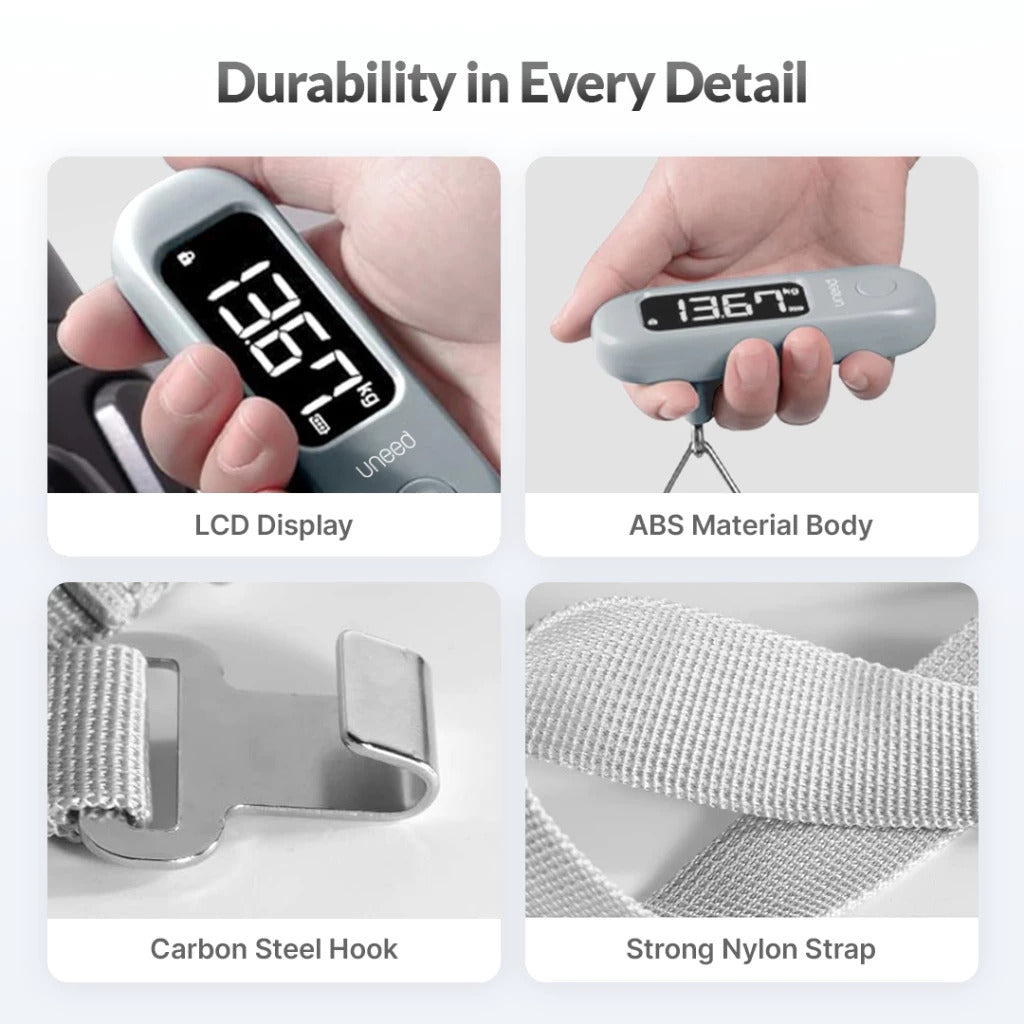Uneed Timbangan Koper Digital Travel LCD 50kg - Mini Portable Digital Luggage Scale - USC201