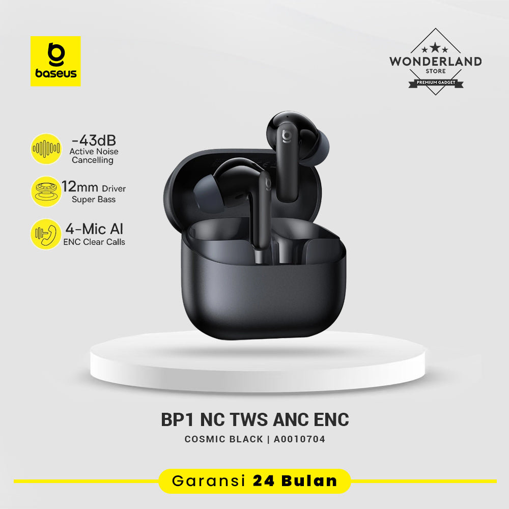 Baseus BP1 NC TWS Active Noise Cancelling -43dB 4 Mic ENC with IP55 & 41H Playtime and Bluetooth 6.0
