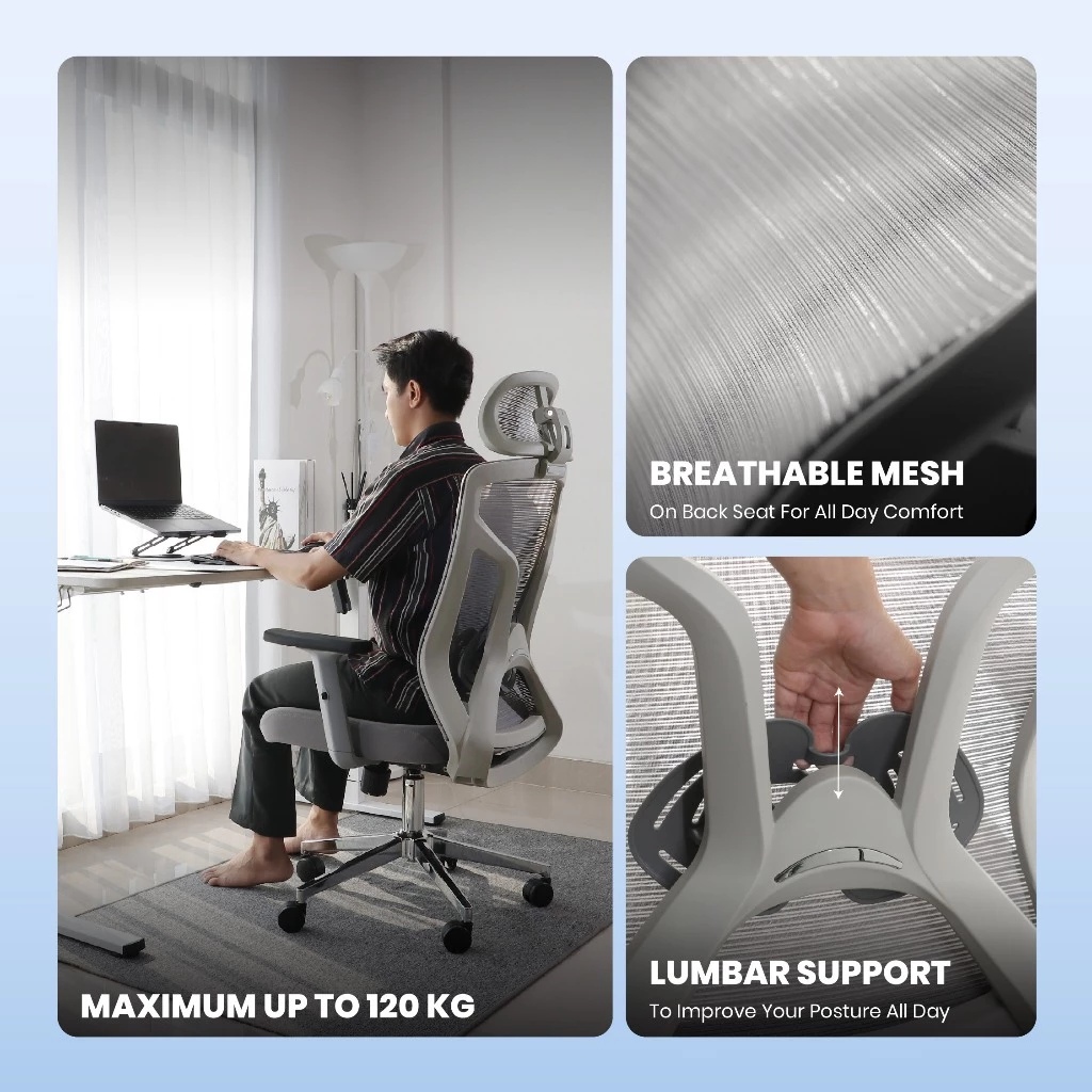 Rexus NC4 Ergonomic Office Chair Kursi Kantor NC-4 / NC4 Reclining Adjustable