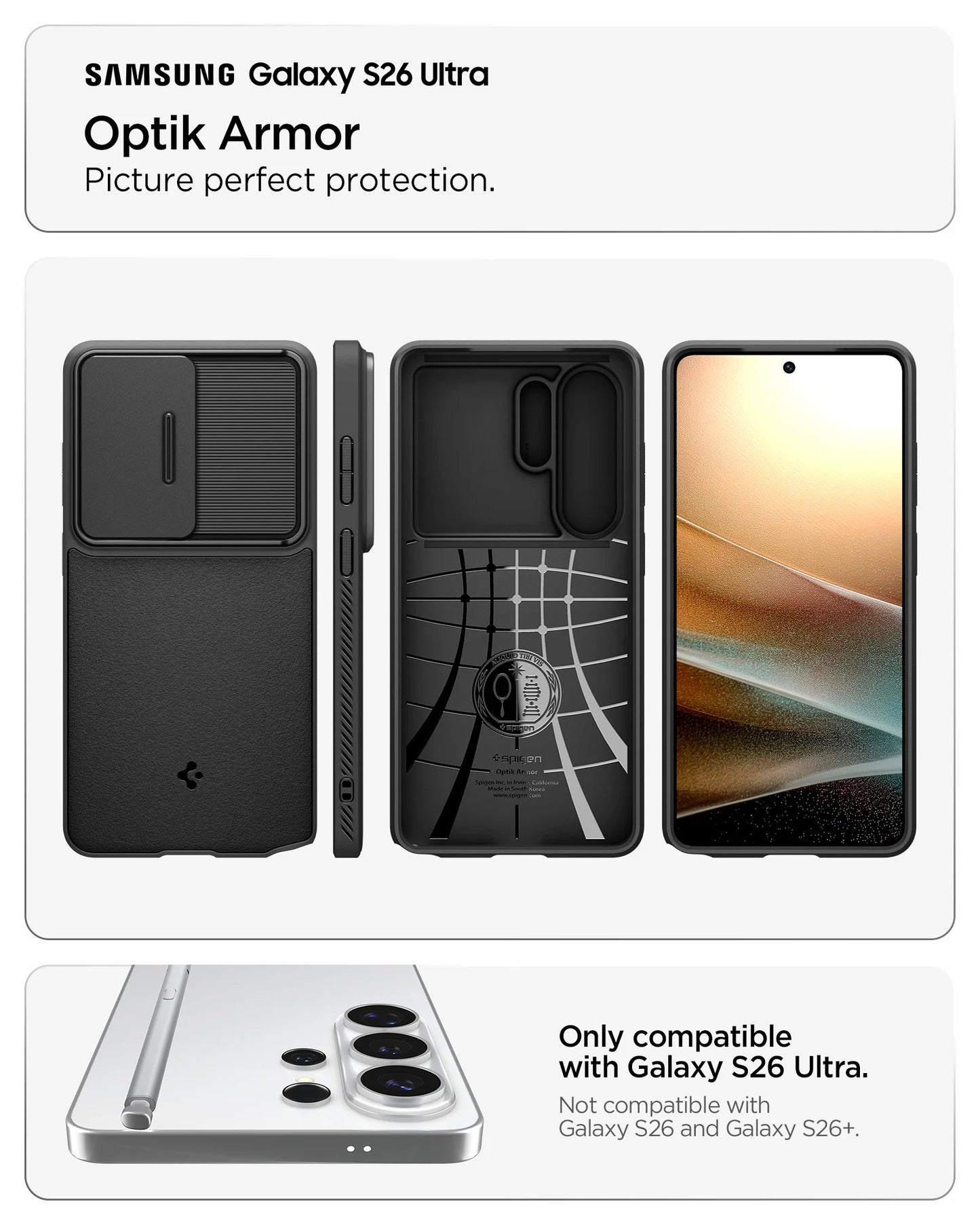 Spigen Case Samsung Galaxy S26 Ultra Spigen Optik Armor Camera Cover