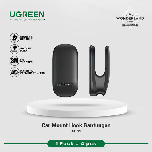 Ugreen Hook Klip Gantungan Kunci, Kabel, Multifungsi Untuk Dasboard Mobil, Tembok, Meja dll 80199
