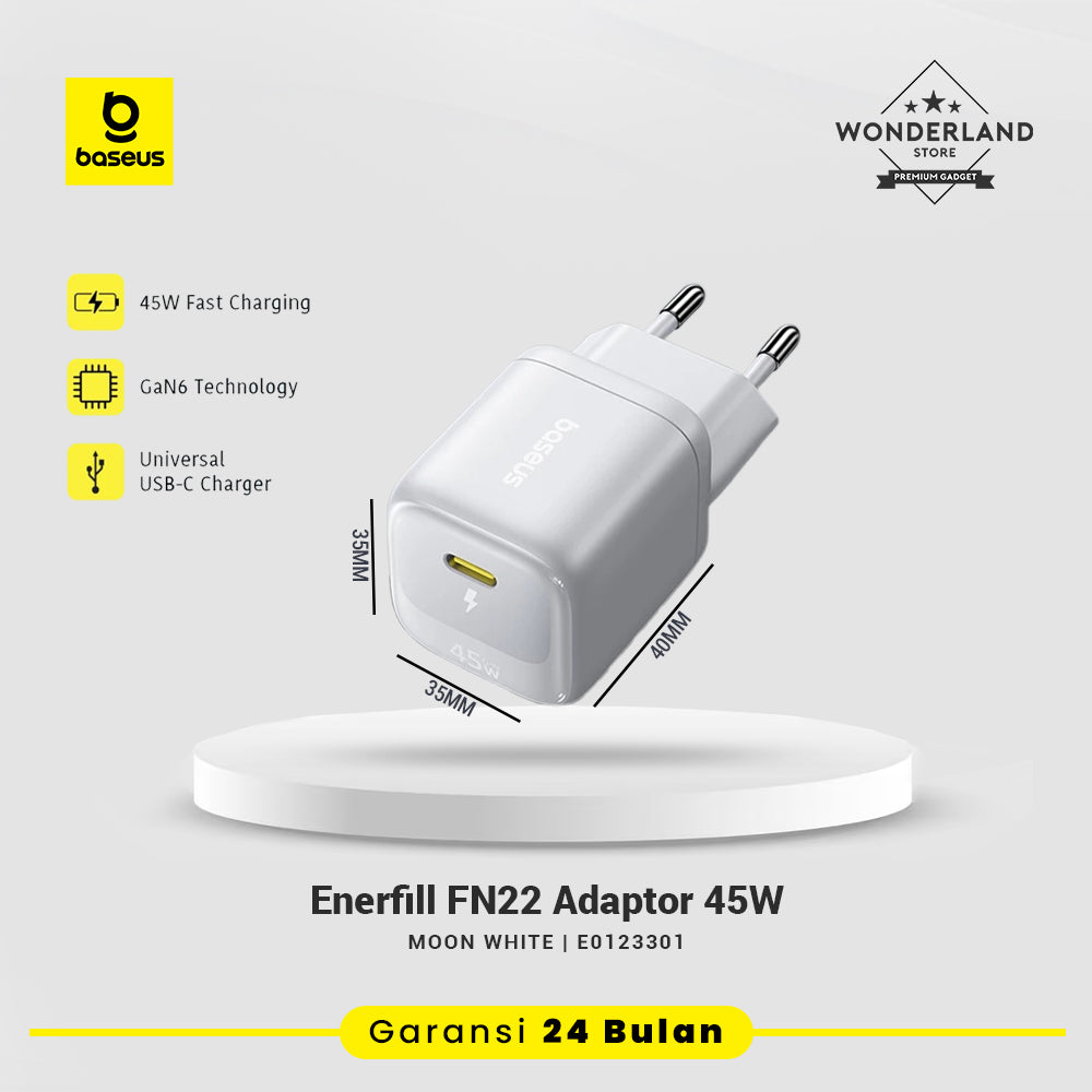 Baseus EnerFill FN22 20W 30W 45W Adaptor USB-C Charger Mini GaN6 Fast Charger 1C PD PPS