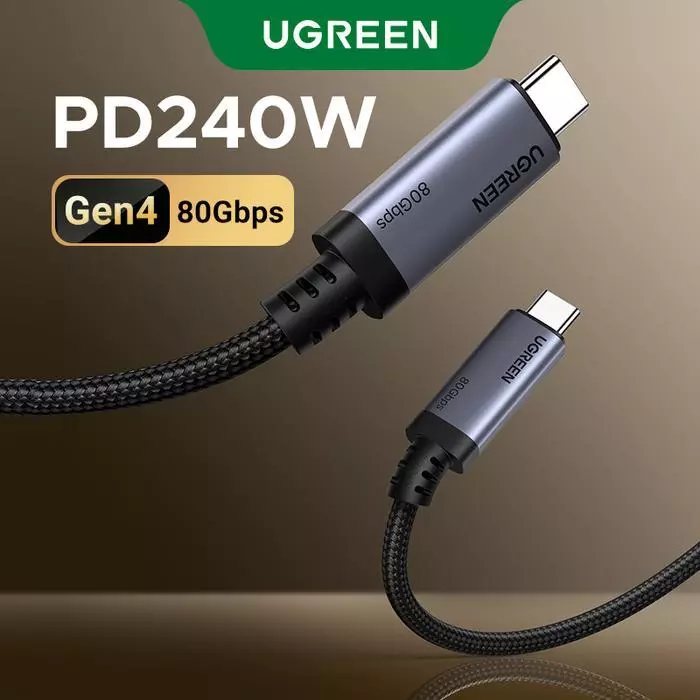 Ugreen Kabel Data Thunderbolt 4 USB C to USB-C to C PD Fast Charging 240W 80Gbps 65383