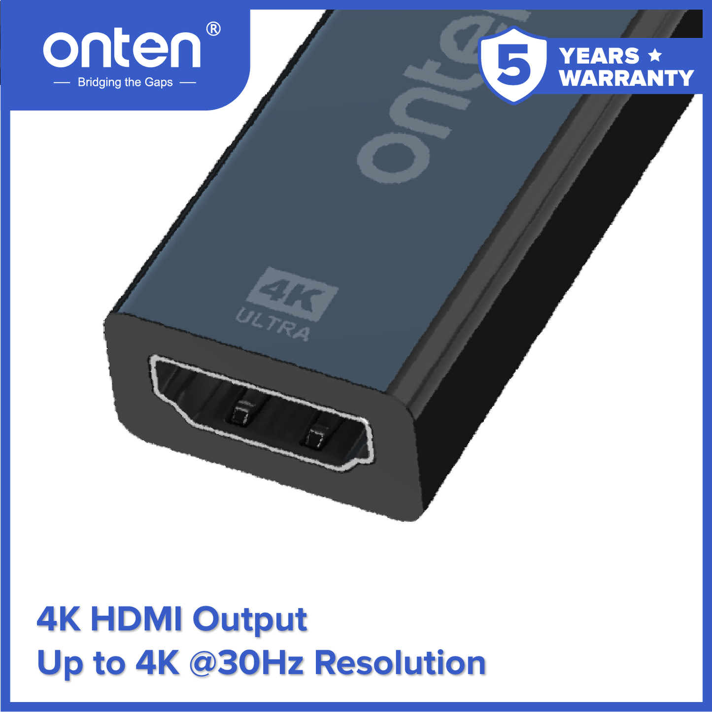 Onten Converter USB-C to HDMI 4K @30Hz Resolution Multi Device Compabillity OTN-UC931