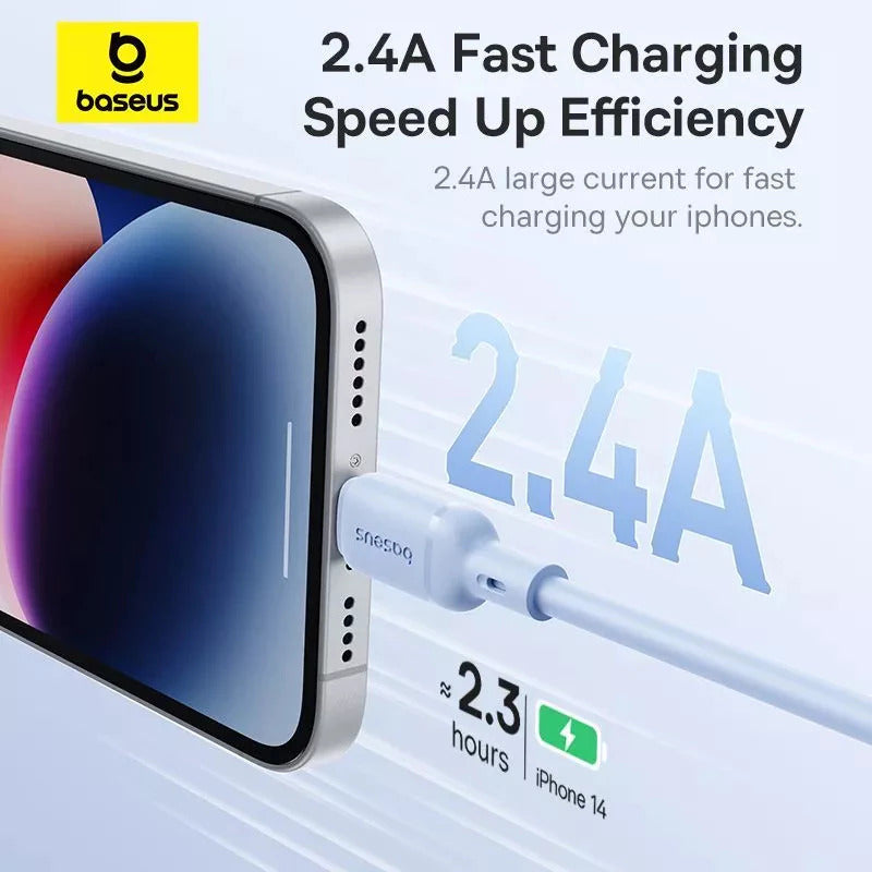 Baseus Silky Kabel Data USB-A to Lighting 2.4A Kabel Data iPhone PVC Soft Touch
